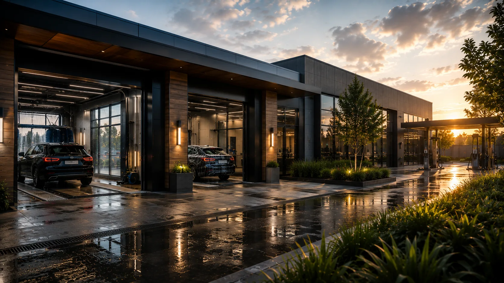 Modern car wash facility